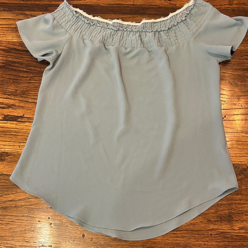 Moa Moa Off-Shoulder Blouse - Soft Blue